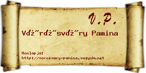 Vörösváry Pamina névjegykártya